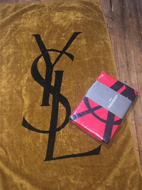 ysl beach towel|YVES St LAURENT Vintage Bathroom Beach TOWEL ~Logo .